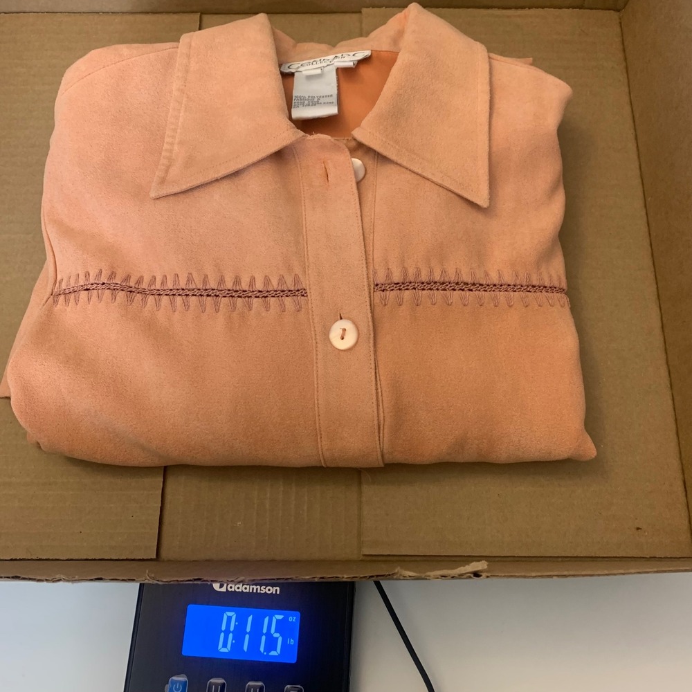 Conrad C Collection Women's Size 4 Peach Faux Suede Bohemian‎ Button Shacket - Picture 8 of 8